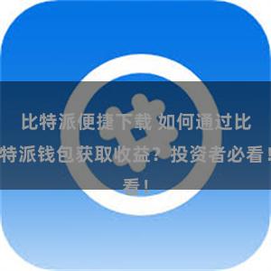比特派便捷下载 如何通过比特派钱包获取收益？投资者必看！