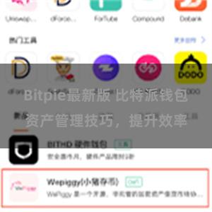 Bitpie最新版 比特派钱包资产管理技巧，提升效率
