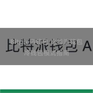 Bitpie热钱包 比特派钱包冷钱包模式指南